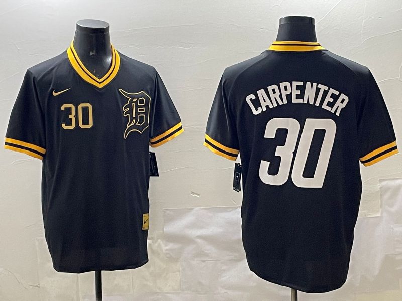 Men Detroit Tigers #30 Carpenter Black Gold Game 2025 Nike MLB Jersey style 4->detroit tigers->MLB Jersey